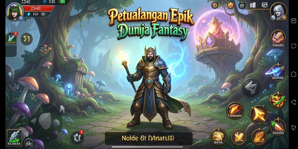 Tampilan gameplay menakjubkan dari 234E dalam petualangan RPG.
