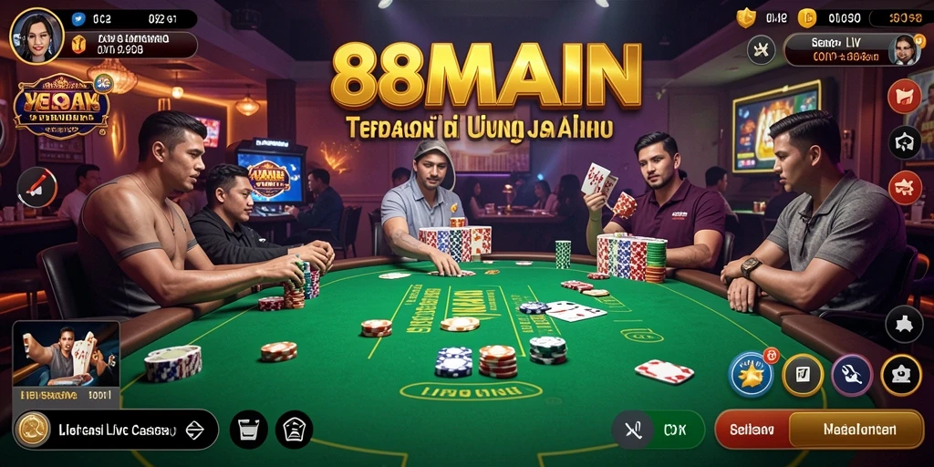Tampilan gameplay Live Casino yang mendebarkan di 88MAIN.