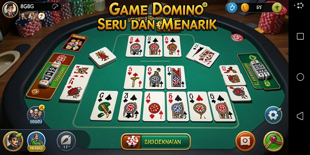 Screenshot menunjukkan momen seru dimainkan dalam Domino