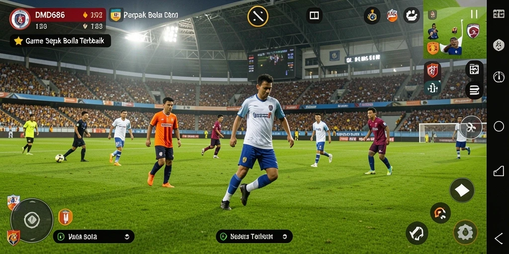 Tampilan gameplay DMD686 yang menegangkan di lapangan sepak bola.