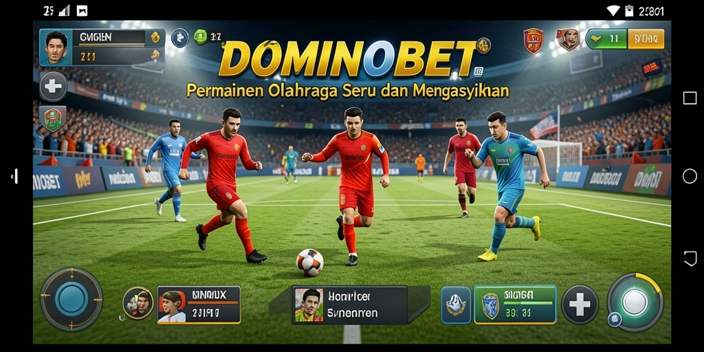 Tampilan gameplay menarik dalam aplikasi DOMINOBET yang penuh dengan aksi olahraga.