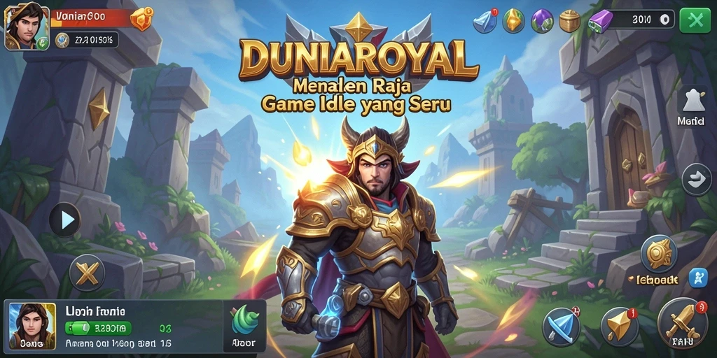 Screenshot DUNIAROYAL menampilkan gameplay manajemen kerajaan yang seru.