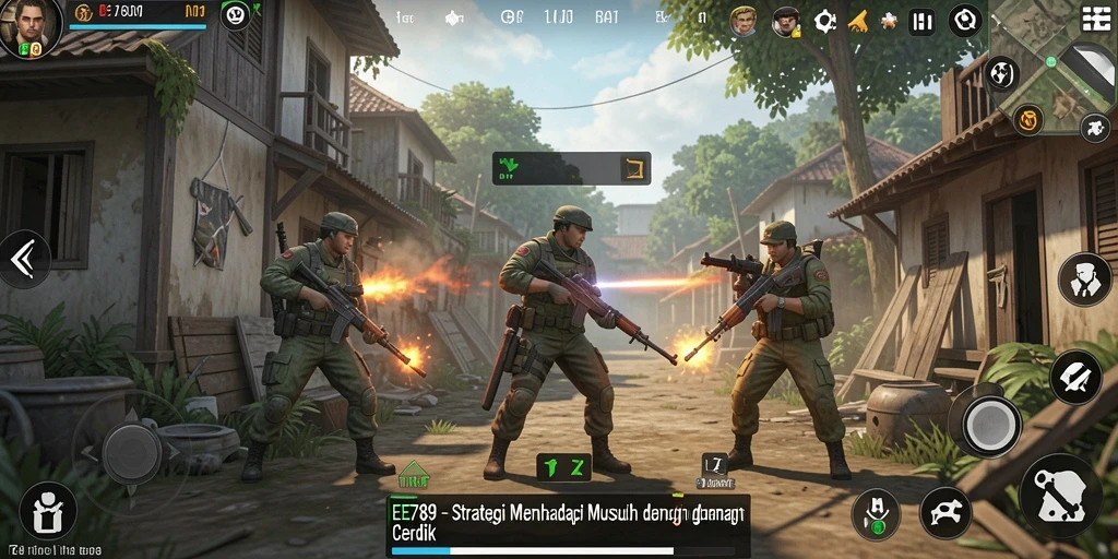Tangkapan layar gameplay EE789 menampilkan aksi strategi mendebarkan.