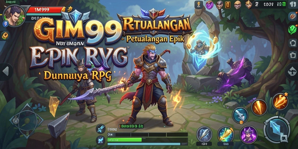 Screenshot gameplay GIM999 menunjukkan pertarungan mendebarkan di dunia RPG.