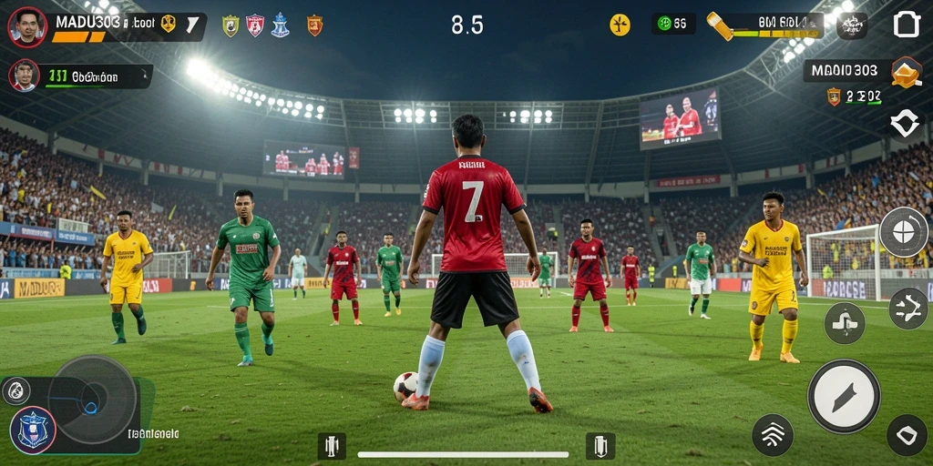 Tampilan luar biasa dari gameplay sepak bola yang mendebarkan.