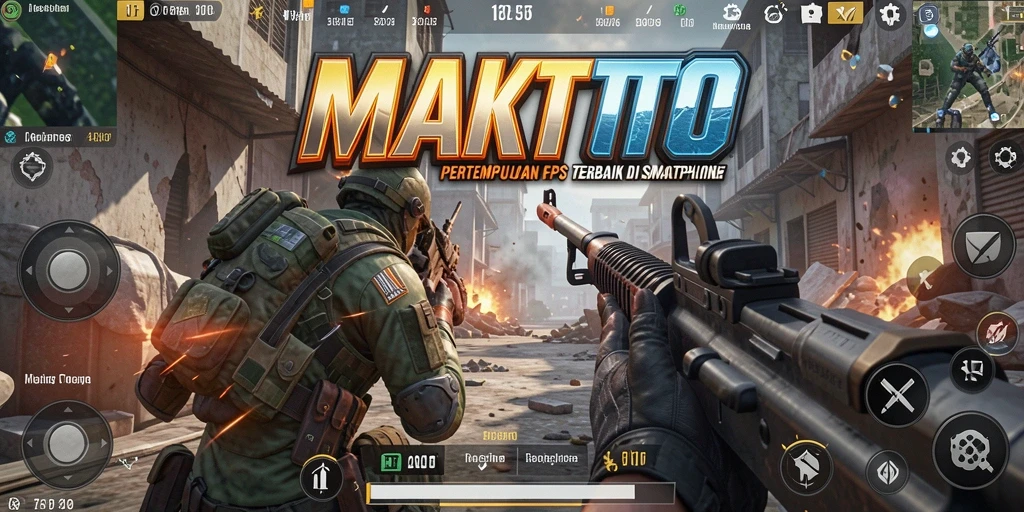 Screenshot utama MAKTOTO menampilkan aksi pertempuran FPS yang intens dan mendebarkan.