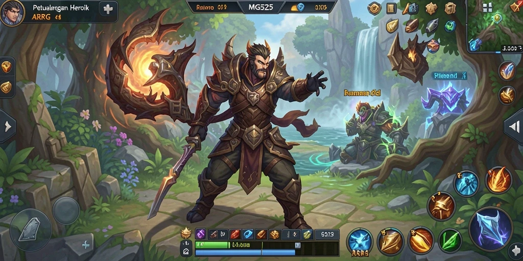 Screenshot menunjukkan pertarungan epik dalam dunia ARPG MG525.