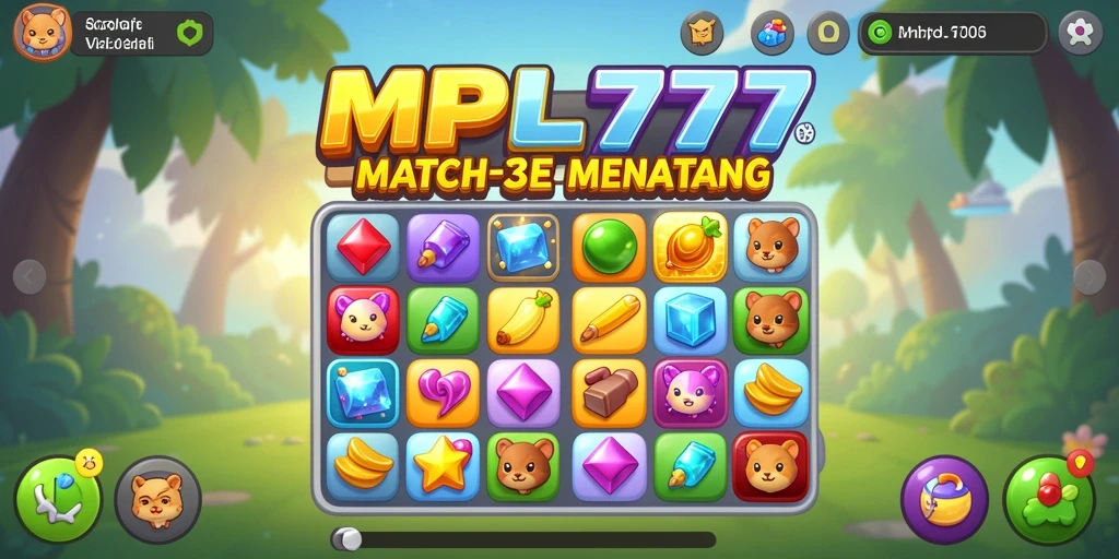 Tampilan gameplay seru dalam MPL777 dengan elemen Match-3.