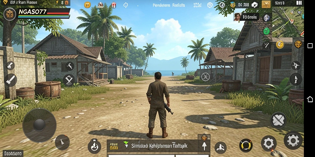 Tampilan gameplay NGASO77 menunjukkan simulasi kehidupan yang interaktif dan mendetail.