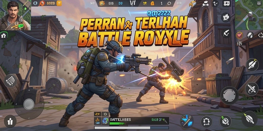 Gameplay seru dari QQ222 di arena Battle Royale.