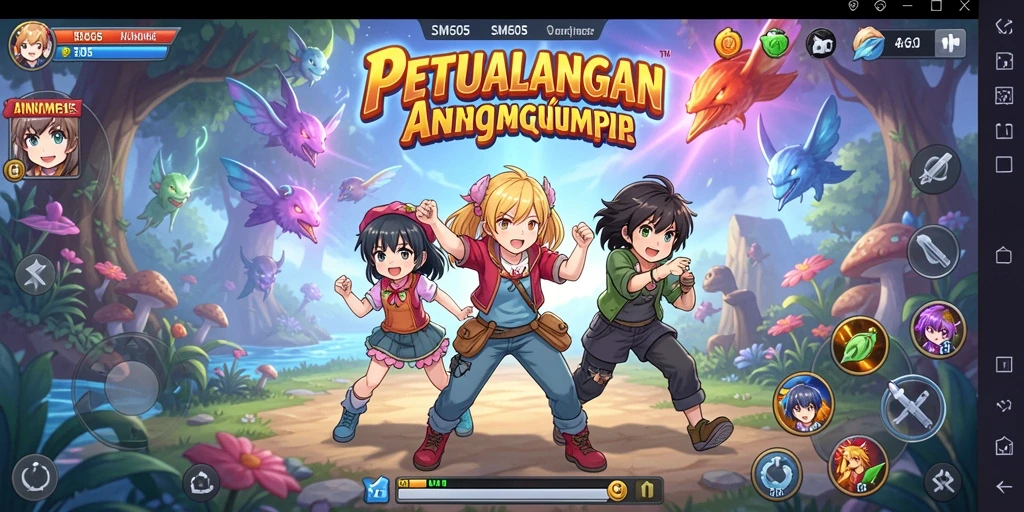Tampilan gameplay SM605 yang menakjubkan dalam dunia Anime.