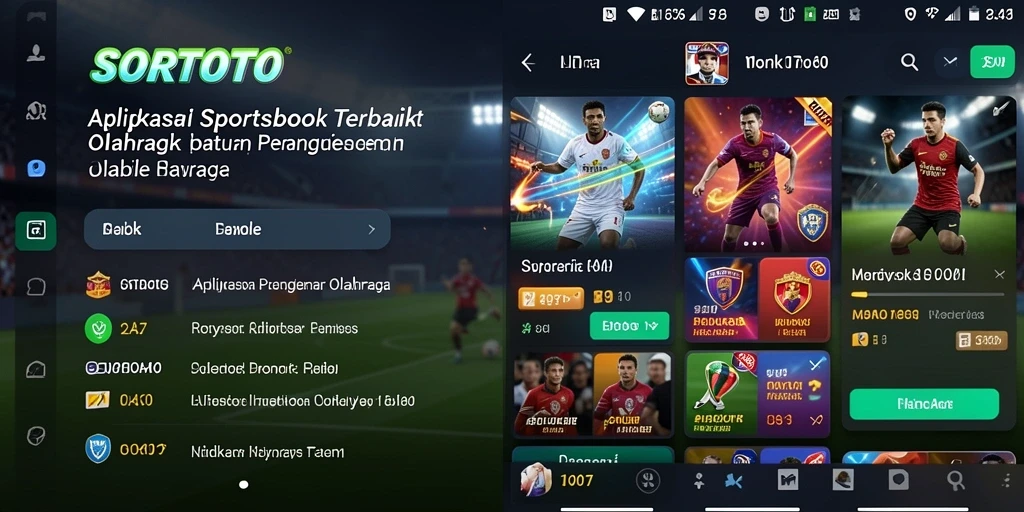 Tampilan utama SORTOTO dengan berbagai pilihan taruhan olahraga.