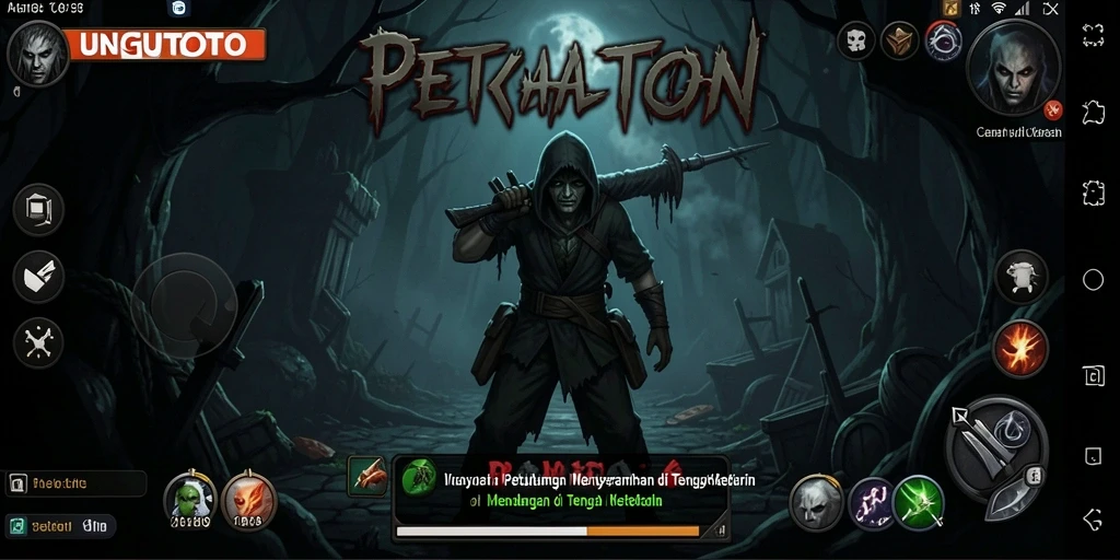 Screenshot UNGUTOTO menampilkan gameplay menegangkan dengan suasana seram.